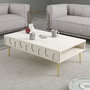 Hanah Home Lyon 33 Mesa de Centro Crema y Oro